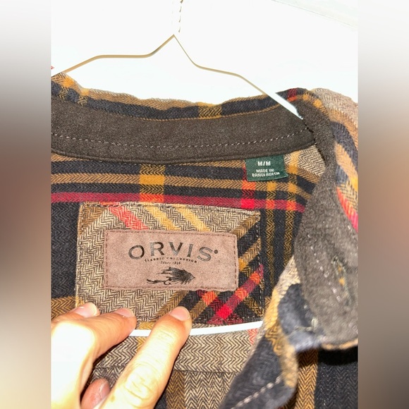 Orvis Mens Plaid Button-Up flannel Shirt - Picture 8 of 8